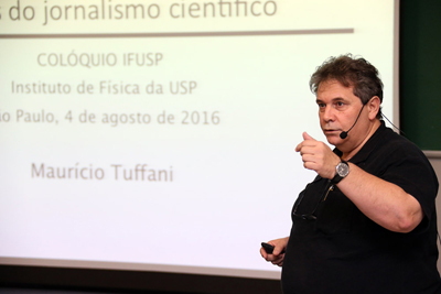 Palestra de Maurício Tuffani " O atual cenário da comunicação e os desafios do jornalismo científico” - Fotos: Cecília Bastos/Usp Imagens