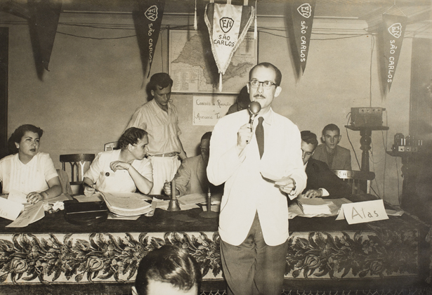 Candido no Congresso de Ensino Rural. São Carlos, 1949 ou 1950