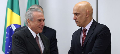 Michel Temer e Alexandre de Moraes. Foto: Fabio Henrique Pozzebom/Agência Brasil