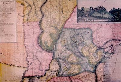 Mapa Corográfico da Província do Paraná. João Henrique Elliott, 1857 - Foto: Biblioteca Nacional do Rio de Janeiro, Documentação Cartográfica [ARC 4-1-4]]