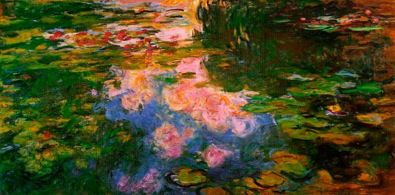 Water Lily Pond (1917-1919) / Impressionismo, Sèrie: Water Lilies - Pintura de Claude Monet