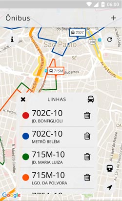 O InSPorte permite que os usuários localizem o ônibus mais próximo (Crédito foto: reprodução)
