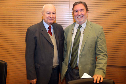 Mário Giuseppe Lasano (Universitá di Torino) e Alfonso Ruiz-Miguel (Universidad Autónoma de Madrid) - Foto: Cecília Bastos/USP Imagens