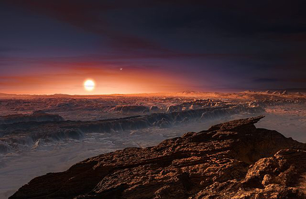 Concepção de artista da superfície de Proxima Centauri b, descrito como um planeta semelhante à Terra - Foto: M. Kornmesser/ESO
