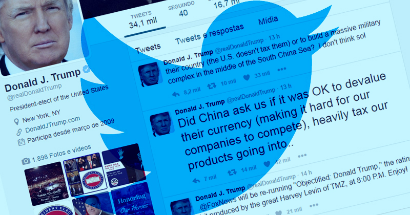 Tweets de Donald Trump criam relação conturbada com imprensa - Foto: Arte Jornal da USP