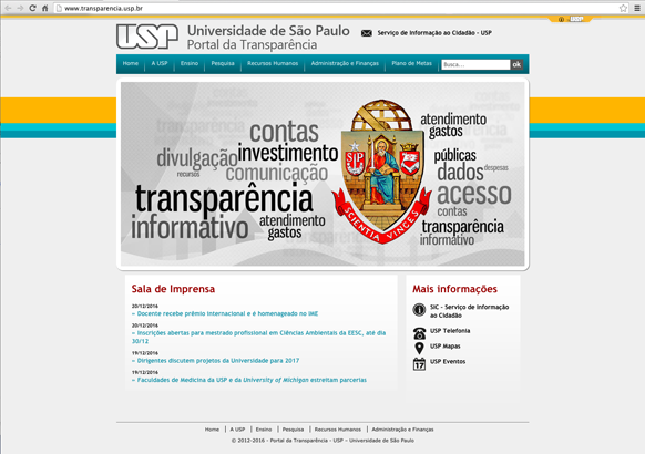 Site Transparência da USP - Foto: Divulgação