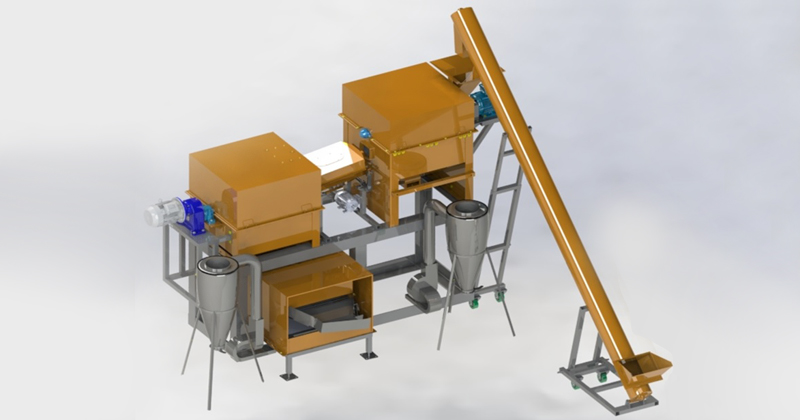 Protótipo do equipamento que faz a separação automática das partes do coco babaçu - Foto: Divulgação