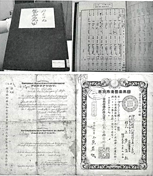 Livro de registro de imigrantes no Brasil e passaportes japoneses, acervo do Museu Histórico da Imigração Japonesa no Brasil - Foto: Reprodução
