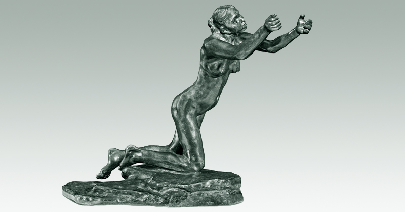 "A suplicante": imagem da escultura de Camille Claudel