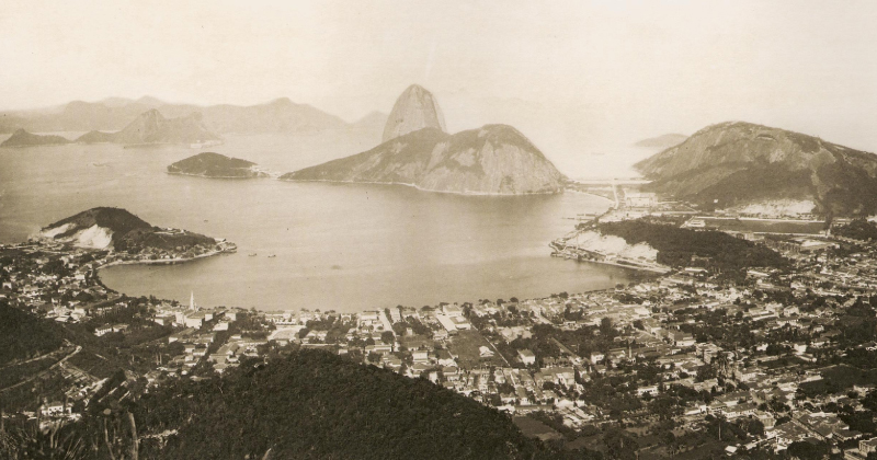 Vista panorâmica da Enseada de Botafogo em 1889 - Foto: Wikimedia Commons