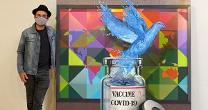 Arte em apoio às vacinas: Butantan e Fiocruz ganham obra do muralista Kobra