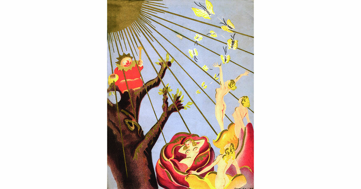 Antônio Gomide -
Cardápio para a Ceia do Baile de
Carnaval, 1941
Aquarela sobre papel e tinta dourada