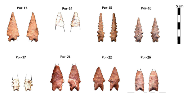 Pontas do tipo montenegro encontradas no Sítio Pororó- Imagem: Reprodução