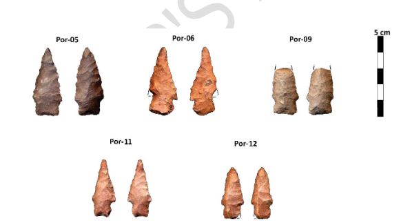 Pontas do tipo pororó, descobertas no Sítio Pororó -  Imagem: Reprodução