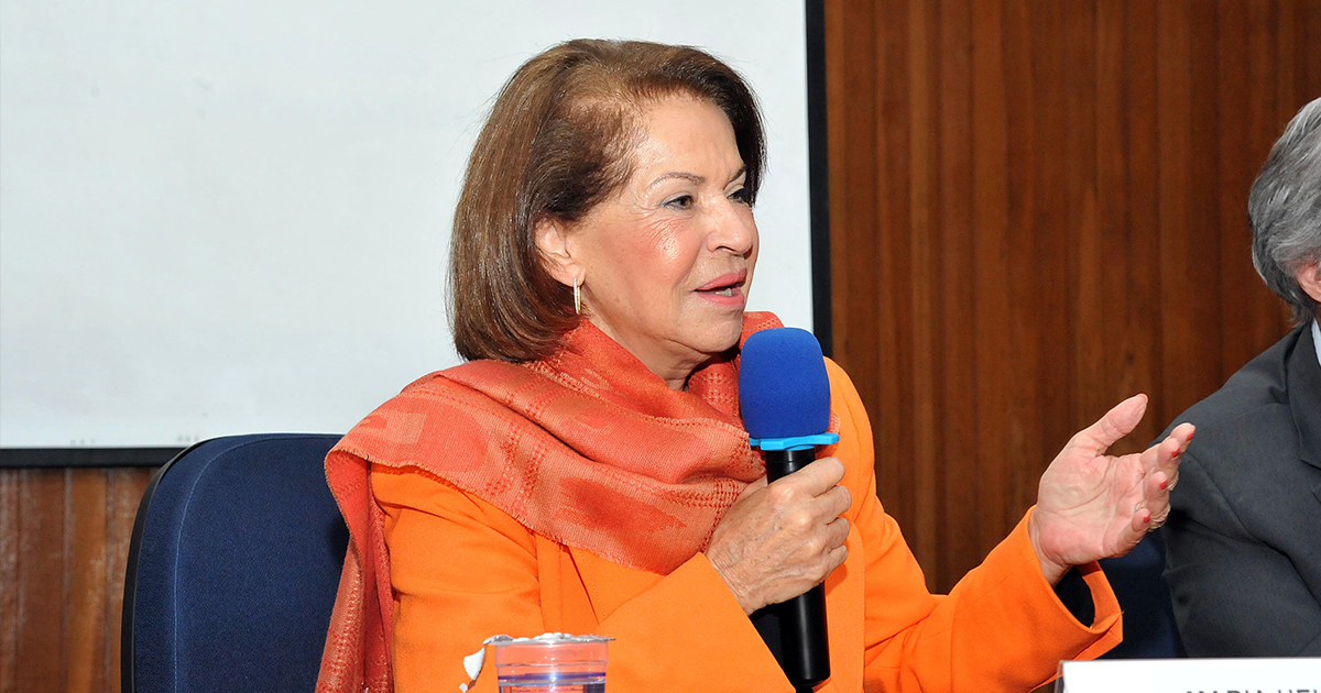 A presidente do Conselho Nacional de Educação, Maria Helena Castro, falou sobre a educação do futuro na visão da Organização para a Cooperação e Desenvolvimento Econômico (OCDE) - Foto: Jorge Maruta / USP Imagens