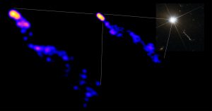 Equipe internacional obtém observação inédita de estrutura interna de jato de quasar