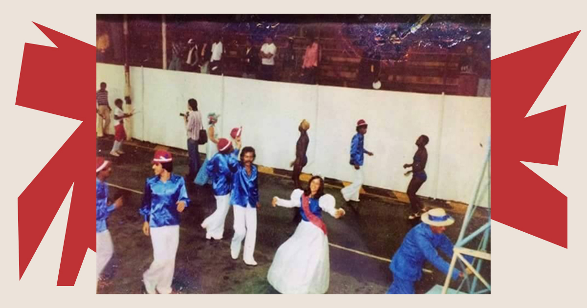 Desfile de Portelinha em 1981 na avenida Tiradentes - Foto: Reprodução/Acervo pessoal