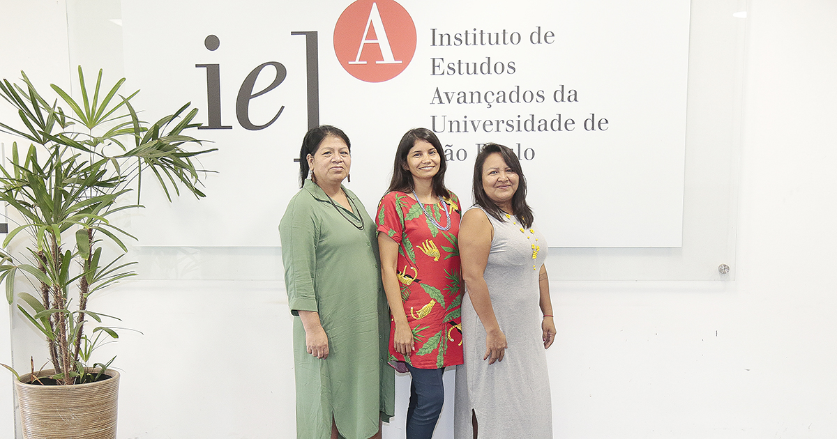 As três novas líderes da Cátedra Olavo Setúbal: Sandra Benites, Arissana Pataxó e Francy Baniwa - Foto: Marcos Santos/USP Imagens