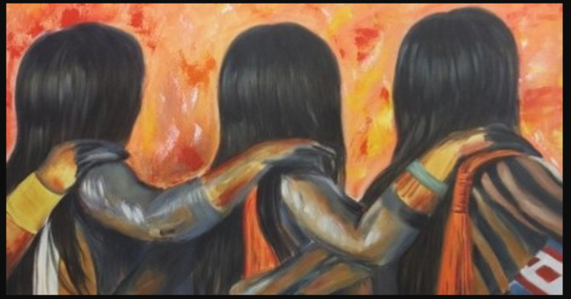 Mulheres Xikrin, obra de Arissana Pataxó