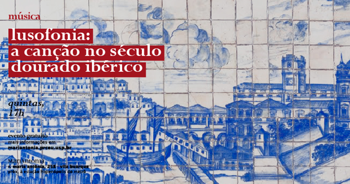 Parede de azulejos com desenhos de casas, um rio e um barco.