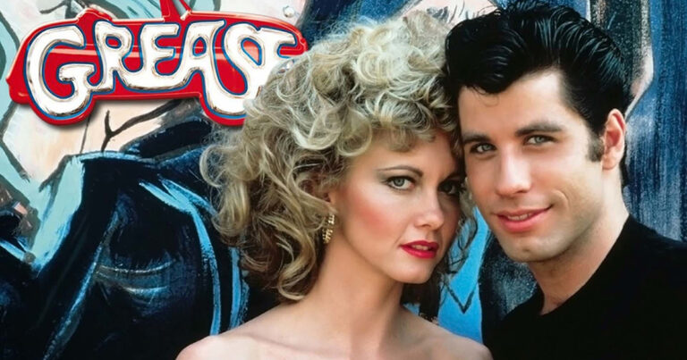 Atriz Olivia Newton-John e John Travolta no filme Greàse