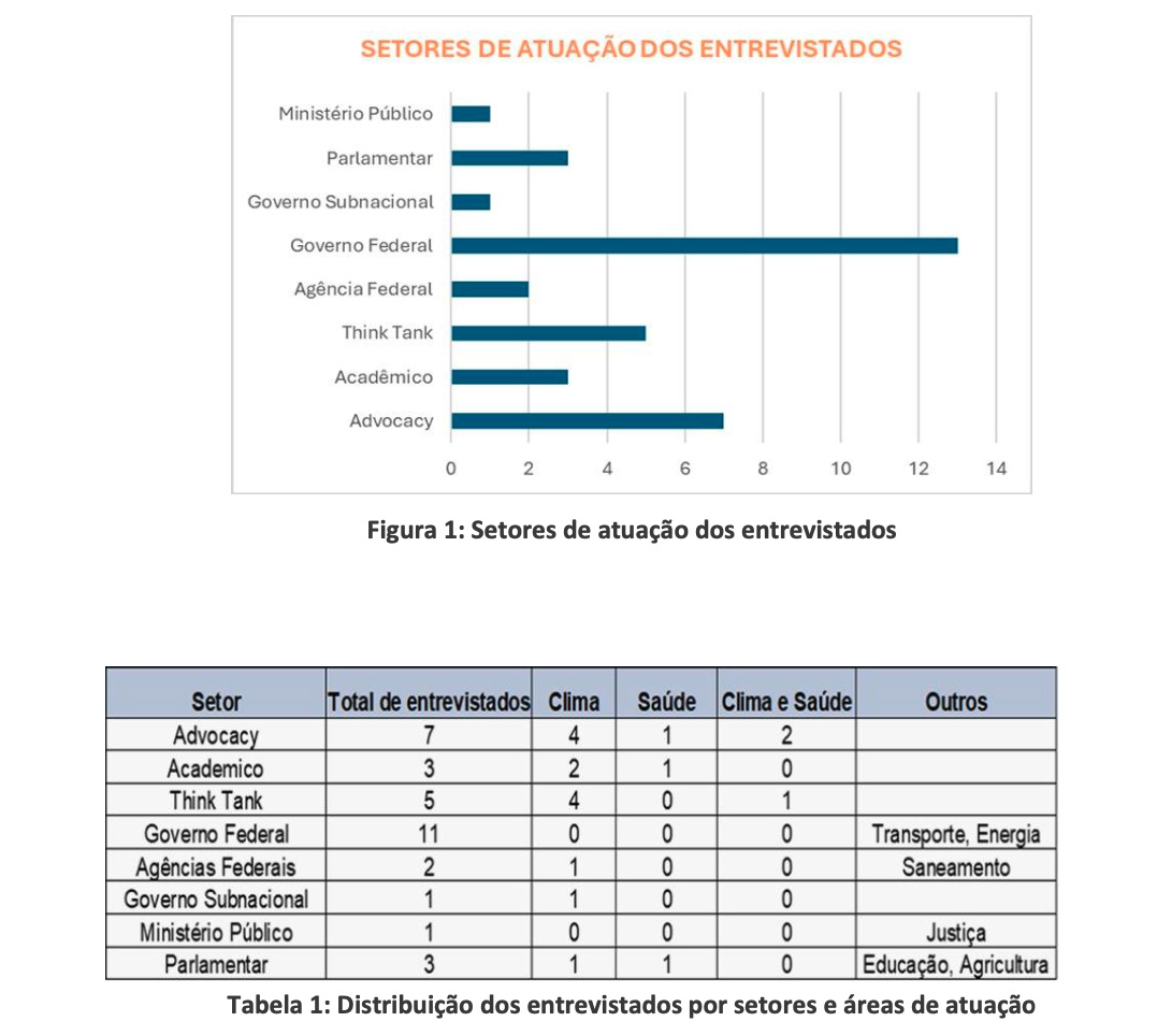 gráfico acima, tabela abaixo indicando perfil de entrevistados no relatório