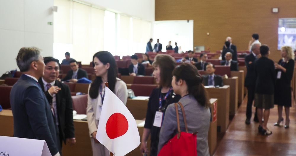 Conferência internacional  entre a USP e a m a Universidade de Tsukuba (Japão), reunindo representantes de instituições de ensino superior do Brasil e do Japão.  Local:  no edifício da Reitoria da USP , autoridades presentes:   o Embaixador do Japão no Brasil, Teiji Hayashi, Rodrigo Papa, Rui Oppermann, Carlos Gilberto Carlotti Junior (reitor da USP), Kyosuke nagata(reitor Univ. Tsukuba), Sergio Proença, Osamu Ohneda. Foto: Cecília Bastos/USP Imagens
.