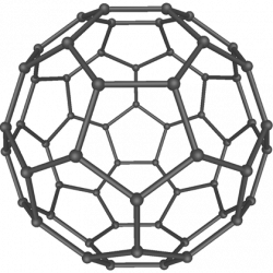 No grafite, os elétrons induziram o enrolamento das camadas, resultando na formação de agrupamentos de carbono em forma de bola de futebol. Foto: Mstroeck/Wikimedia Commons