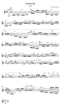 Partitura da música "Arabiando", de Esmeraldino Salles - Imagem: Reprodução