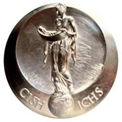 Medalha criada em 2015, pelo gravador francês Nicolas Salagnac, baseada em um desenho do artista russo Yuri Vishnevsky - Imagem: Reprodução/www.cish.org