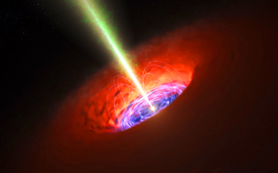 Concepção artística de um buraco negro supermassivo no centro de uma galáxia | Foto: ESO/L. Calçada